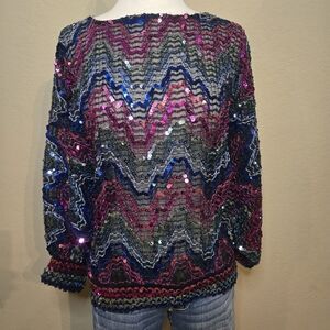 1980s Rob Hill for Mister Jay Sequin Top
